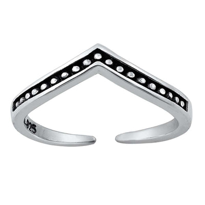 Sterling Silver Oxidized V Shape Toe Ring