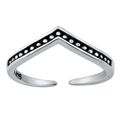 Sterling Silver Oxidized V Shape Toe Ring