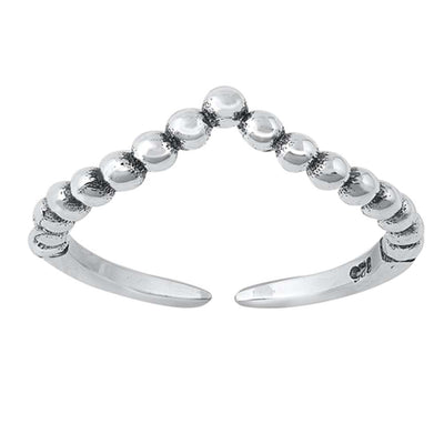 Sterling Silver Oxidized V Shape Toe Ring