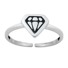 Load image into Gallery viewer, Sterling Silver Oxidized Diamond Toe Ring