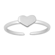 Load image into Gallery viewer, Sterling Silver Rhodium Plated Heart Toe Ring