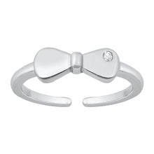 Load image into Gallery viewer, Sterling Silver Polished Bow Toe Ring
