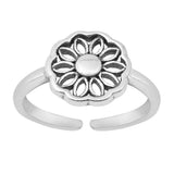 Sterling Silver Oxidized Mandala Toe Ring