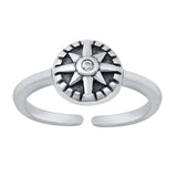 Sterling Silver Oxidized Twinkle Star Toe Ring