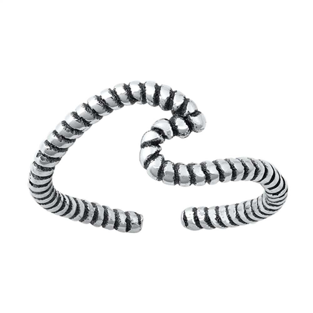 Sterling Silver Polished Wave Toe Ring