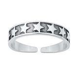 Sterling Silver Oxidized Stars Toe Ring