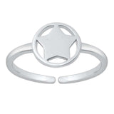 Sterling Silver Polished Star Toe Ring