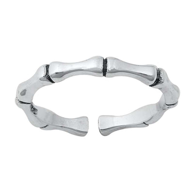 Sterling Silver Oxidized Bamboo Toe Ring