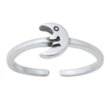 Load image into Gallery viewer, Sterling Silver Oxidized Crescent Moon Toe Ring