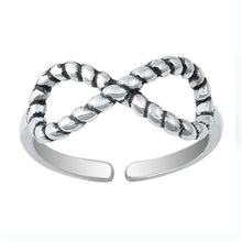 Load image into Gallery viewer, Sterling Silver Oxidized Infinity Rope Toe Ring