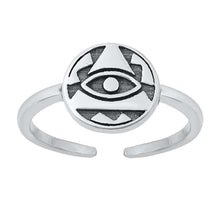 Load image into Gallery viewer, Sterling Silver Oxidized Eye of Providence Toe Ring