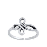 Sterling Silver Oxidized Cross Toe Ring