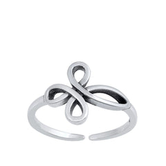 Sterling Silver Oxidized Cross Toe Ring