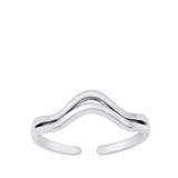 Sterling Silver Aquarius Zodiac Sign Toe Ring