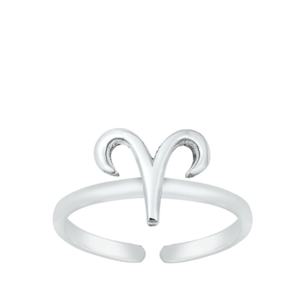 Sterling Silver Aries Zodiac Sign Toe Ring