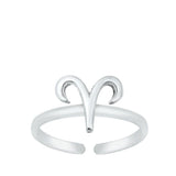 Sterling Silver Aries Zodiac Sign Toe Ring