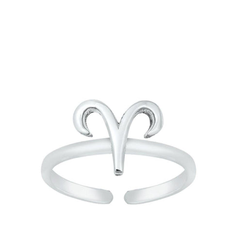 Sterling Silver Aries Zodiac Sign Toe Ring