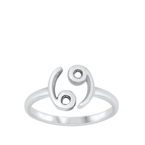 Sterling Silver Cancer Zodiac Sign Toe Ring