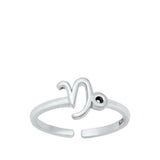 Sterling Silver Capricorn Zodiac Sign Toe Ring