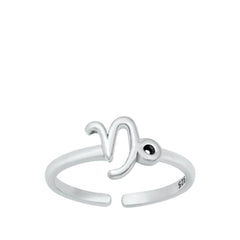 Sterling Silver Capricorn Zodiac Sign Toe Ring