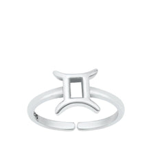 Load image into Gallery viewer, Sterling Silver Gemini Zodiac Sign Toe Ring - silverdepot