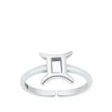 Sterling Silver Gemini Zodiac Sign Toe Ring