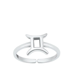 Sterling Silver Gemini Zodiac Sign Toe Ring
