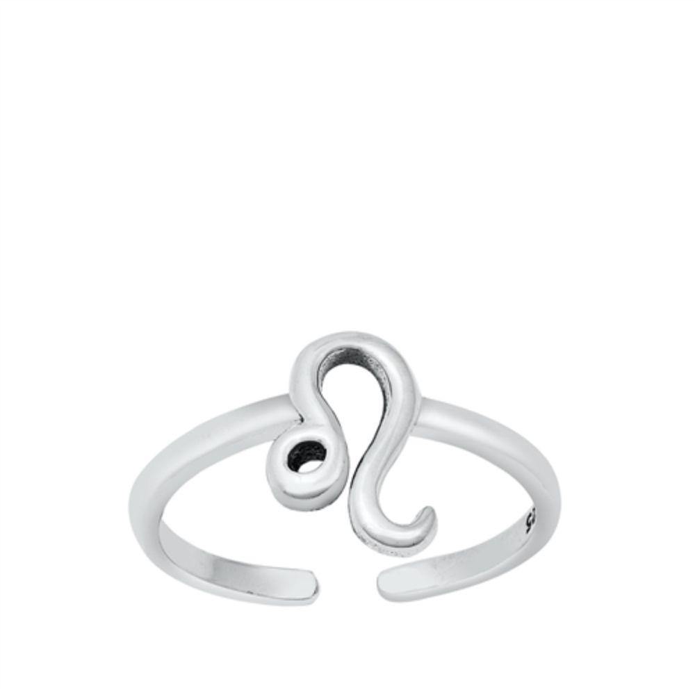 Sterling Silver Leo Zodiac Sign Toe Ring - silverdepot