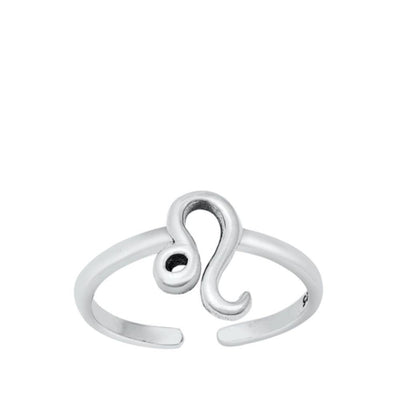 Sterling Silver Leo Zodiac Sign Toe Ring - silverdepot