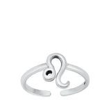 Sterling Silver Leo Zodiac Sign Toe Ring