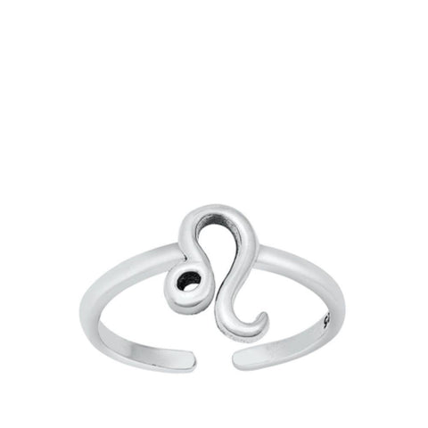 Sterling Silver Leo Zodiac Sign Toe Ring
