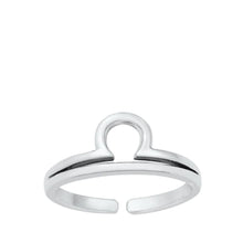 Load image into Gallery viewer, Sterling Silver Libra Zodiac Sign Toe Ring - silverdepot