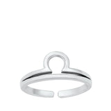 Sterling Silver Libra Zodiac Sign Toe Ring