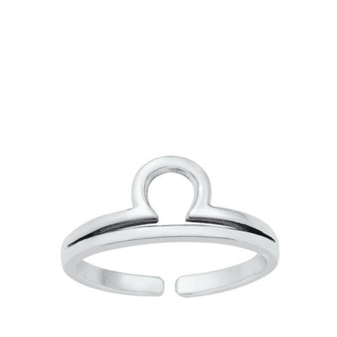 Sterling Silver Libra Zodiac Sign Toe Ring