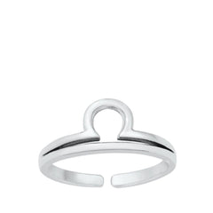 Sterling Silver Libra Zodiac Sign Toe Ring