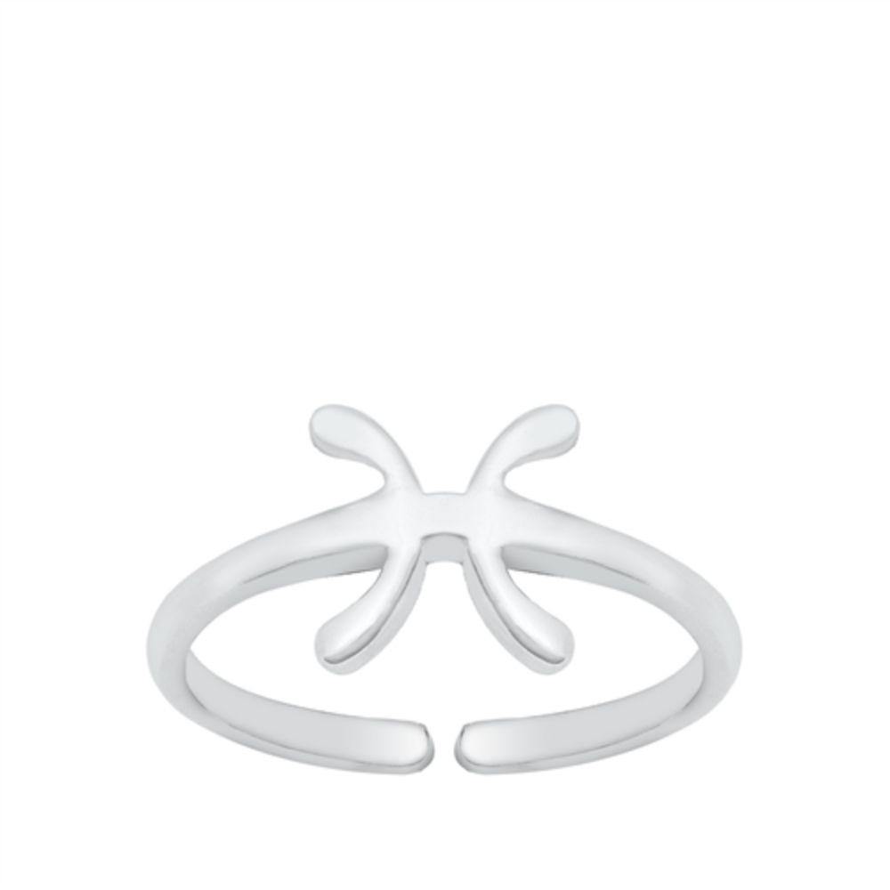 Sterling Silver Pisces Zodiac Sign Toe Ring