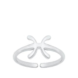 Sterling Silver Pisces Zodiac Sign Toe Ring