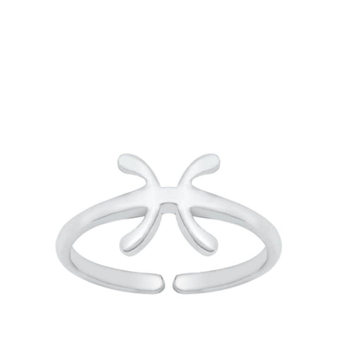 Sterling Silver Pisces Zodiac Sign Toe Ring