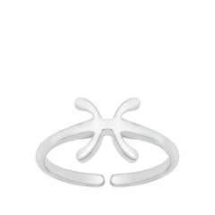Sterling Silver Pisces Zodiac Sign Toe Ring