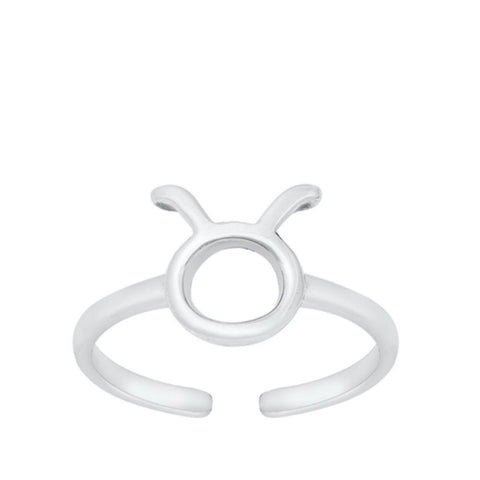 Sterling Silver Taurus Zodiac Sign Toe Ring