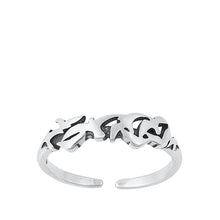 Load image into Gallery viewer, Sterling Silver Oxidized Birds Toe Ring