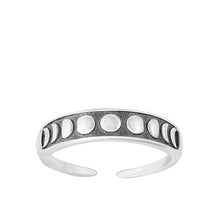 Load image into Gallery viewer, Sterling Silver Oxidized Moon Phase Toe Ring