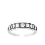 Sterling Silver Oxidized Moon Phase Toe Ring