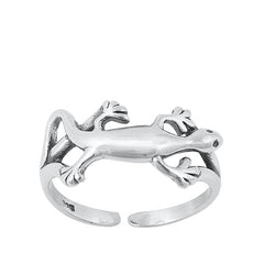 Sterling Silver Oxidized Lizard Toe Ring