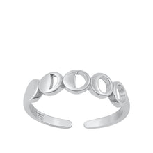 Load image into Gallery viewer, Sterling Silver Rhodium Plated Moon Phase Toe Ring