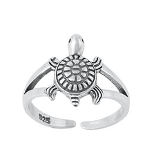 Load image into Gallery viewer, Sterling Silver Oxidized Turtle Toe Ring