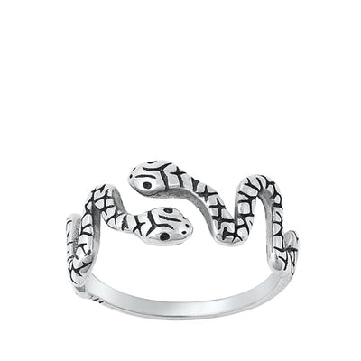 Sterling Silver Oxidized Snakes Toe Ring