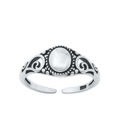 Sterling Silver Oxidized Bali Toe Rings