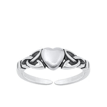 Load image into Gallery viewer, Sterling Silver Oxidized Celtic Heart Toe Rings
