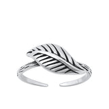 Sterling Silver Oxidized Leaf Toe Rings